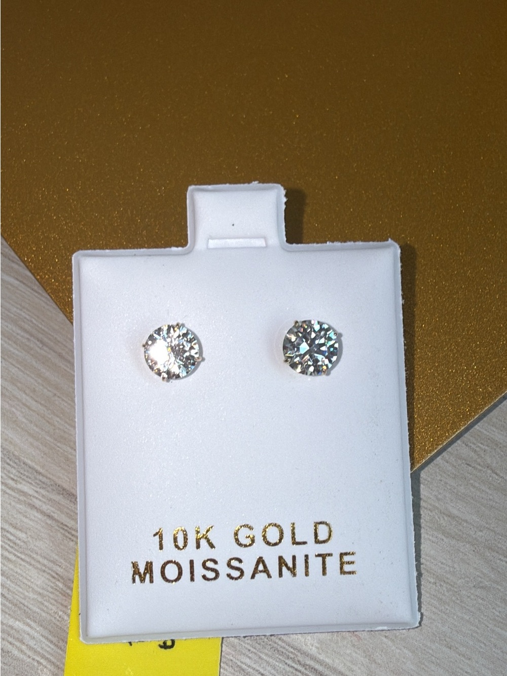 10K Solid Gold Moissanite Stud Earrings 1.68 CTTW Round Brilliant - Picture 7 of 7